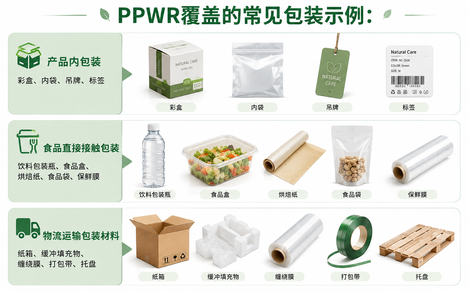 PPWR覆盖的常见包装示例 PPWR覆盖的常见包装示例