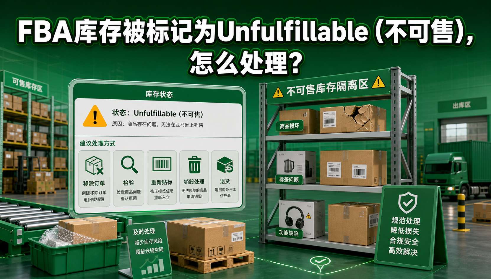 FBA库存被标记为Unfulfillable(不可售),怎么处理? FBA库存被标记为Unfulfillable(不可售),怎么处理?