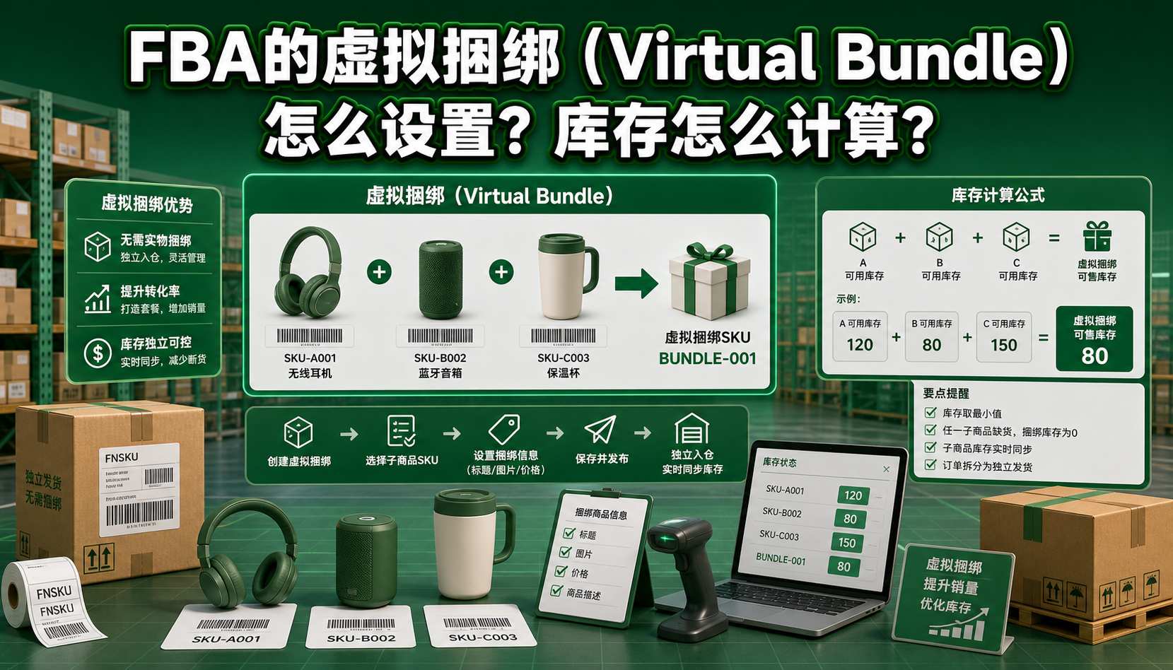 FBA的虚拟捆绑（Virtual Bundle）怎么设置？库存怎么计算？