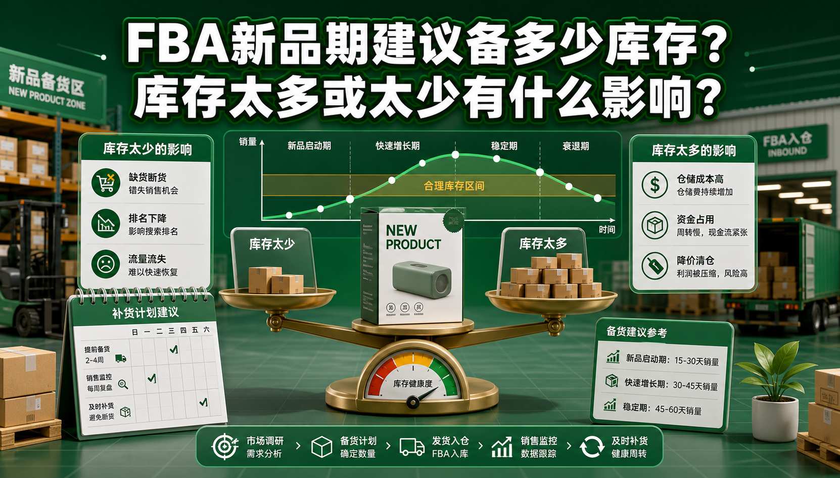 FBA新品期建议备多少库存?库存太多或太少有什么影响? FBA新品期建议备多少库存?库存太多或太少有什么影响?