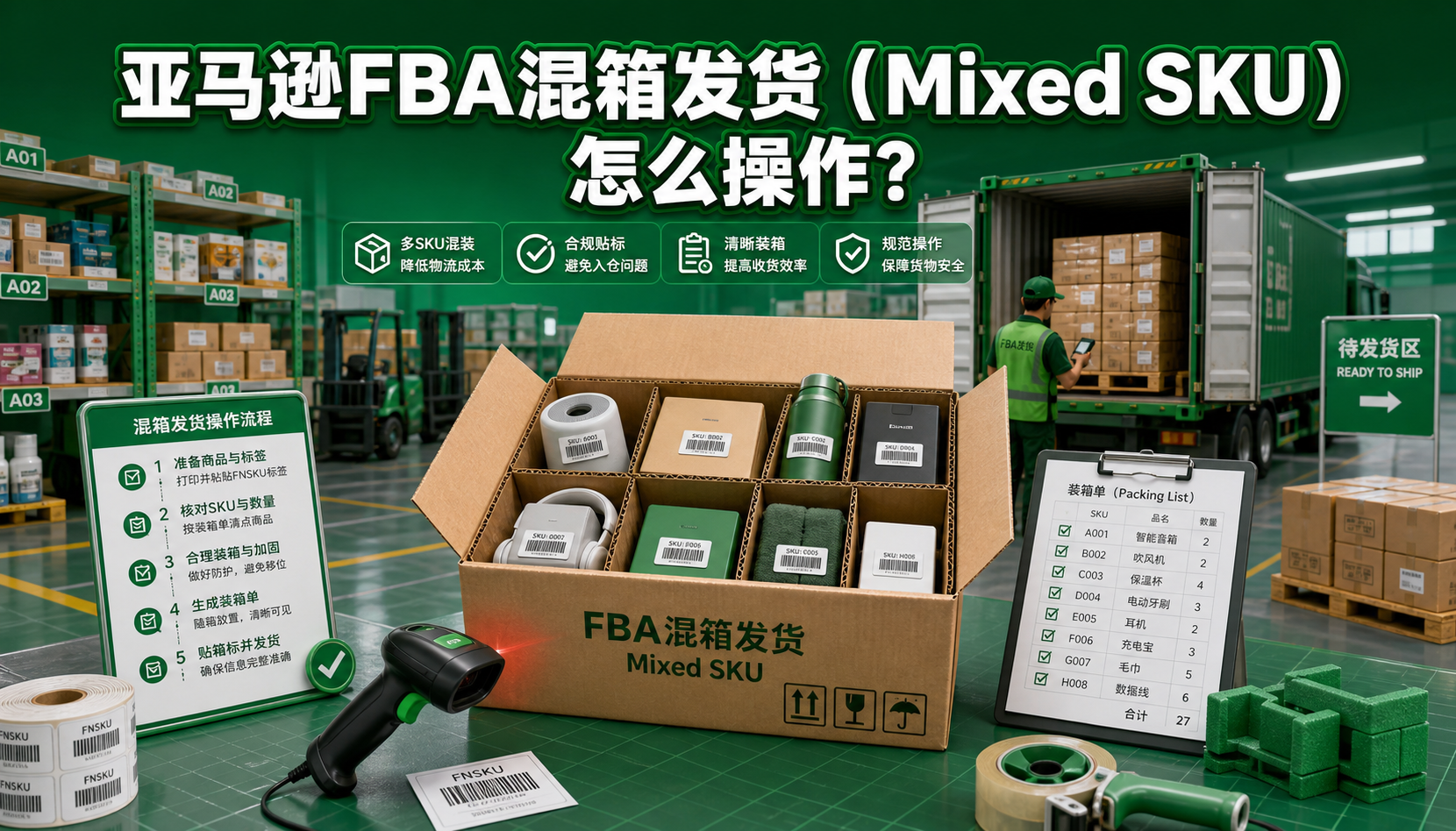 亚马逊FBA混箱发货（Mixed SKU）怎么操作？