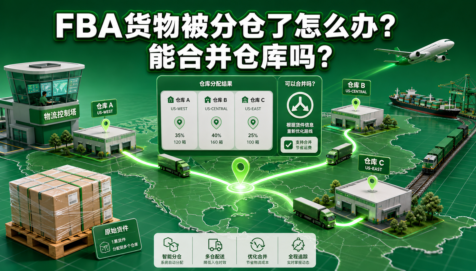 FBA货物被分仓了怎么办？能合并仓库吗？