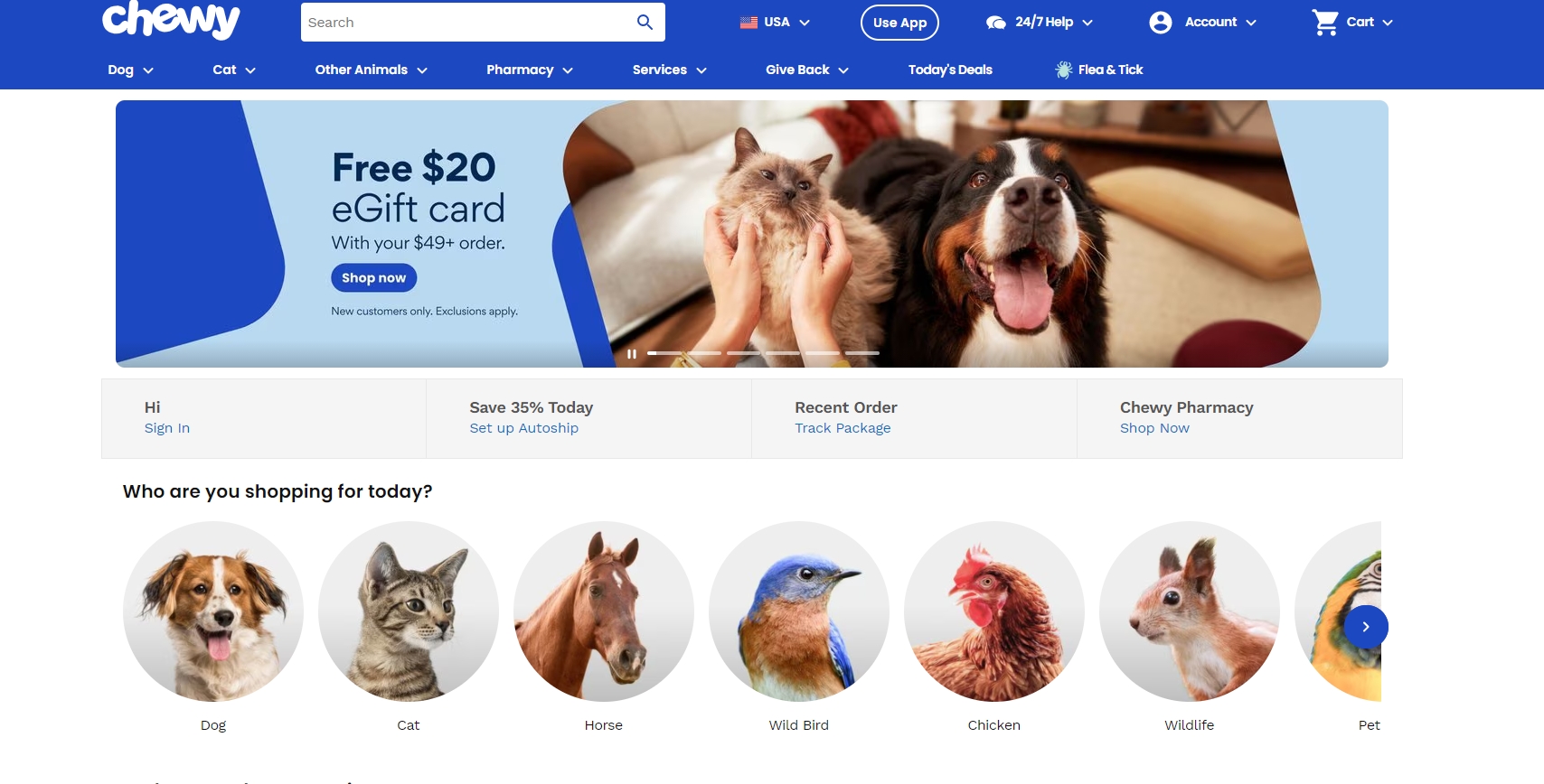 chewy宠物电商网站